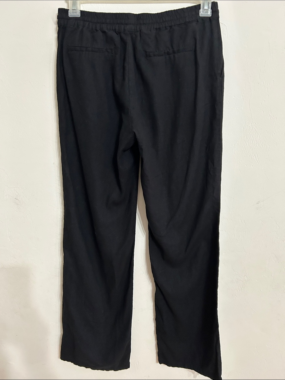 LOVE TREE Linen Pants Black Relaxed Drawstring Casual Size L Drawstring - Picture 5 of 7